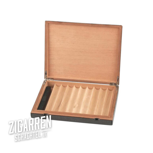 Humidor Carbon Finish für 10 Zigarren