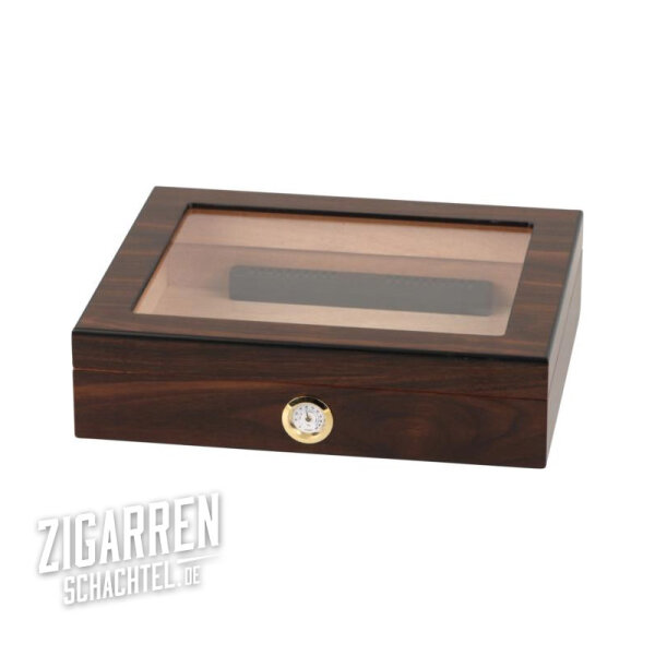 Humidor Walnuss Finish mit Glasdeckel für 20 Zigarren