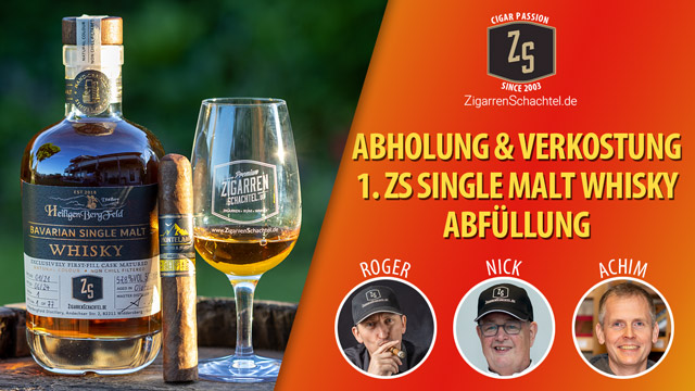 Abholung ZigarrenSchachtel Whisky Abfüllung und Verkostung